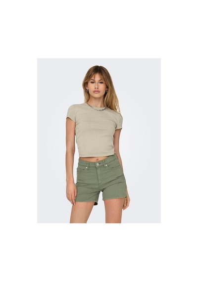 Only Onlelına S/s O-neck Short Top Jrs Noos Kadın Bej Bluz - 15320229 Bej