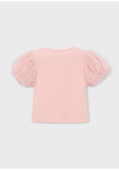 Mayoral Kız Çocuk Balon Kol Tshirt Pembe Pembe