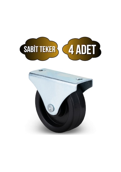 Sabit Tabanlı Masa Tekeri Sehpa Ve Dolap Tekeri Teker Çapı:28mm Yükseklik:40mm Krom-siyah 4 Adet Siyah