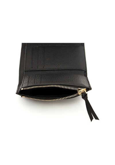 Deriza Odie Hakiki Deri Mini Kadın Cüzdan Siyah Bozuk Paralı