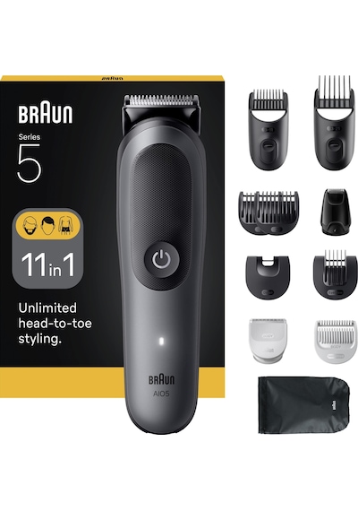 Braun Hepsi Bir Arada Series 5, 11 İ 1 Arada Tıraş Kiti, Keskin Bıçak, Vücut Tıraşı Aıo5560