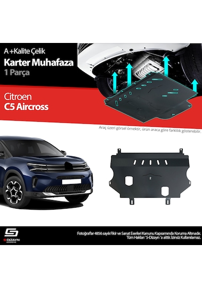 S-dizayn Citroen C5 Aircross Çelik Karter Muhafaza Koruma 2017 Üzeri A+ Kalite