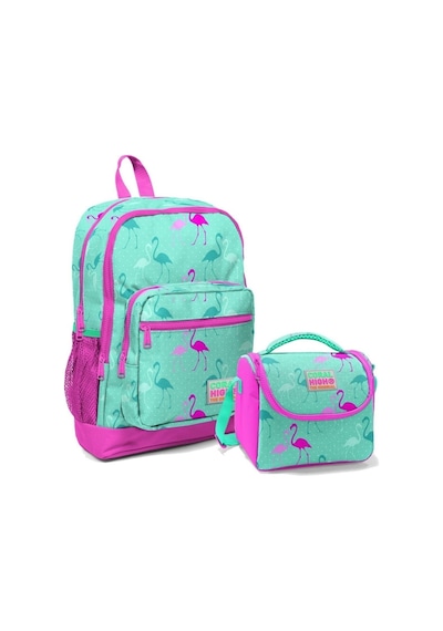 Yeşil Pembe Flamingo Çok Renkli