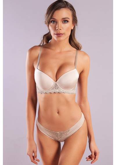 Lenaca Garland Big Size Plunge Bra, Ten Konforlu Ve Şık Sütyen Çok Renkli