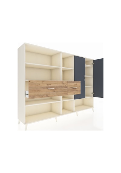 Hyperion Dolap 10 Raflı 2 Çekmeceli 2 Kapaklı 220x44x163 Aytaşı-a Aytaşı-antrasit/çam Hyperion Dolap 10 Raflı 2 Çekmeceli 2 Kapaklı 220x44x163 Aytaşı-a Aytaşı-antrasit/çam