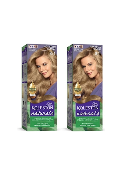 Hubrendy Tedarik Naturals Saç Boyası Açık Küllü Kumral 8/1 2x Paket