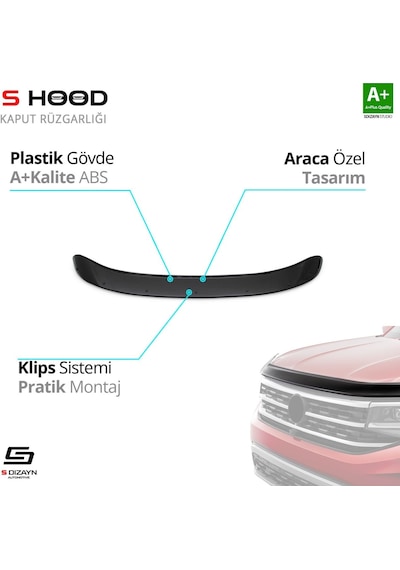 S-dizayn Peugeot Partner Abs Plastik Kaput Rüzgarlığı 2019 Üzeri A+kalite