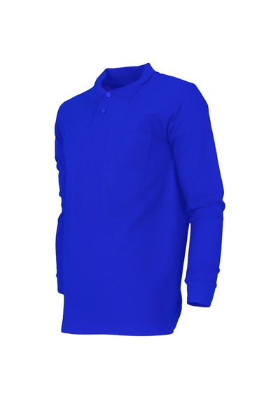 2 İp Polo Yaka Sweatshırt Saks Mavi