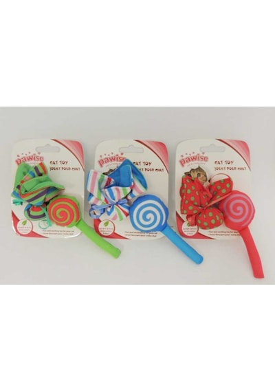 Pawise 28124 10 CM Şeker ve Çicek Kedi Oyuncağı Çok Renkli
