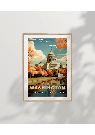 Çerçevesiz Poster Washington D.c. Capitol Sanatsal