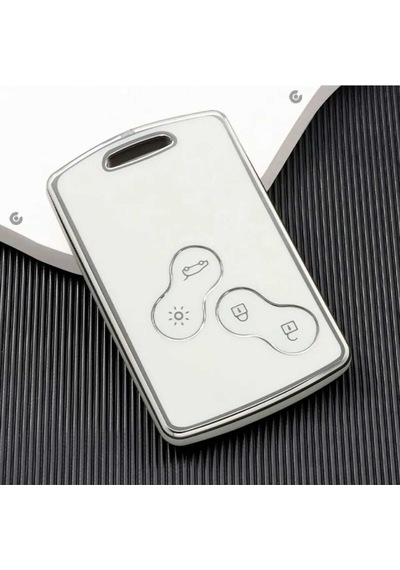 Gma Keys Renault Clio4 Fluence Uyumlu Nano Anahtar Kılıfı Anahtarsız Çalıstırma İçin Uyumludur Beyaz Gümüş