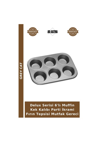 Delux Serisi 6'lı Muffin Kek Kalıbı Parti İkrami Fırın Tepsisi Mutfak Gereci Çok Renkli