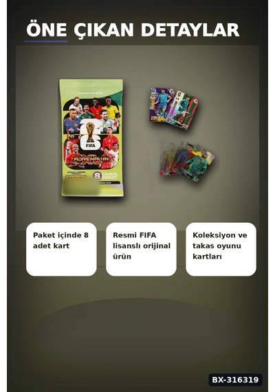 Fıfa World Cup 2026 Futbolcu Kartı Adrenalyn Xl Koleksiyon Oyunu 8 Adet Bx-316319