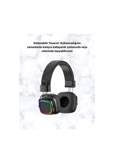 Mey İthalat Rgb Işıklı Katlanabilir Bluetooth 5.3 Kulak Üstü Kulaklık