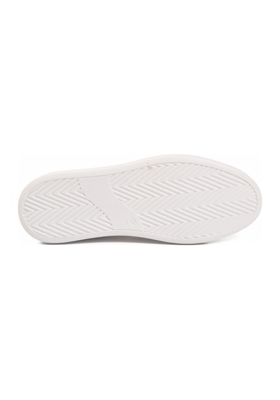 Beyaz Bağcıklı Cilt Hafif Esnek Erkek Sneaker 179 M Beyaz