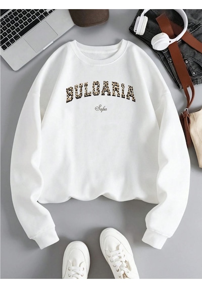 Startmore Startmorebuloaria Sofia Desen Yeni Moda Kazak Gevşek Polar Kazak O-boyun Sonbahar Kış Tişörtü So Beyaz