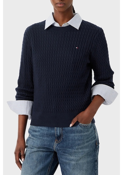 Tommy Hilfiger % 100 Pamuk Regular Fit Bisiklet Yaka Örgü Kazak Kadın Kazak Ww0ww44993 C1g Lacivert Tommy Hilfiger % 100 Pamuk Regular Fit Bisiklet Yaka Örgü Kazak Kadın Kazak Ww0ww44993 C1g Lacivert