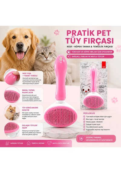Pratik Kedi Köpek Tarak - Temizlik Fırçası Pet Shop 5580