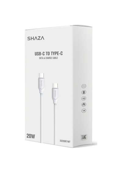 Shaza Usb C- Type C 1m 60w Destekli Şarj Ve Data Kablosu Sg2001t/wt