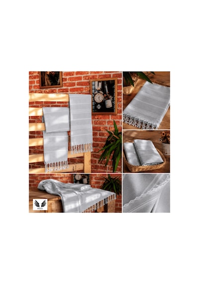 Pega Sultan Peştamal %100 Koton Açık Gri Plaj Havlusu 90 x 170 CM