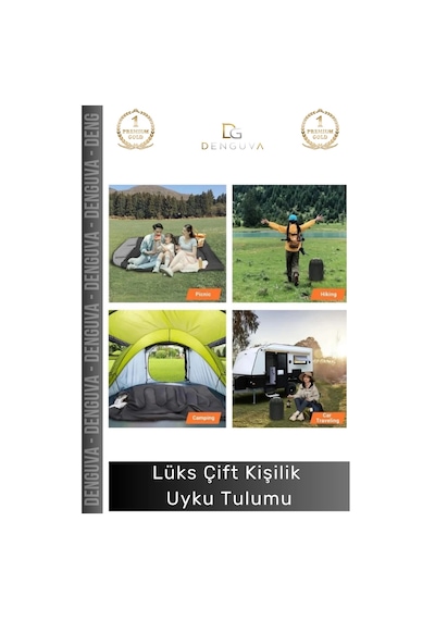 Lükstulum Su Geçirmez Isı Yalıtımlı Geniş Kamp Karavan Dağcılık Lüks Çift Kişilik Uyku Tulumu Çok Renkli