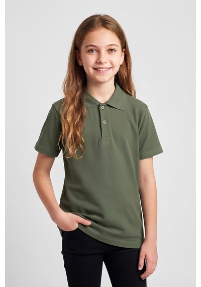 Modanino Kız Çocuk T-shirt %100 Pamuk Ve Okul Tarz 6-16 Yaş 12784mrt Haki