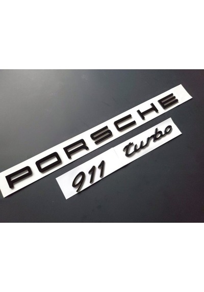 Porsche 911 Turbo Gloss Black Bagaj Yazısı Seti 3'lü Paket