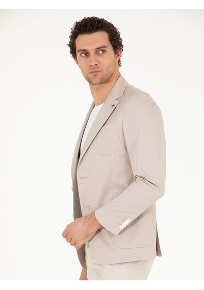 Cacharel Bej Slim Fit Ceket