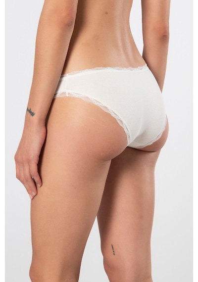Türen Kadın Likralı Ribana Dantelli Bikini Külot 2'li Paket 928/ekru Ekru