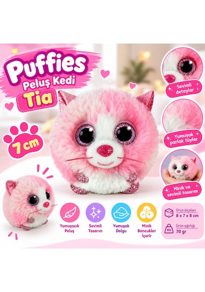 Ty Puffies Peluş Kedi Tia 7 Cm Nhr