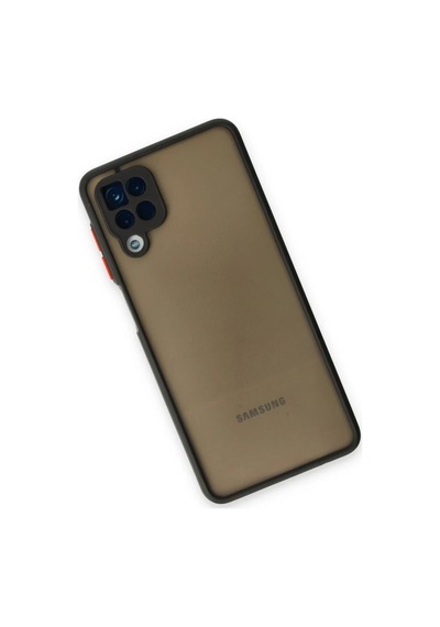 Samsung Galaxy A12 Uyumlu Kılıf Montreal Silikon Kapak - Siyah Çok Renkli