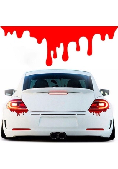 Far Altı Kan Damlası Oto Sticker Kırmızı