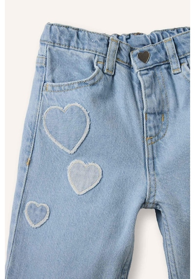 Defacto Kalp Patchli Pamuklu Pantolon Kız Bebek H0368A526SM
