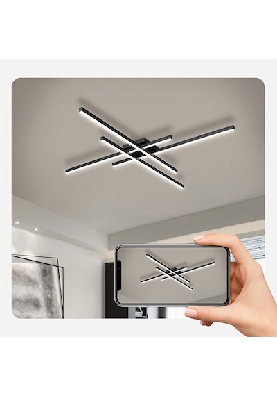 Siyah 3 Işık Rengi 2 Led Tavan Lambası,avize,modern Aydınlatma,dekoratif Işık Siyah