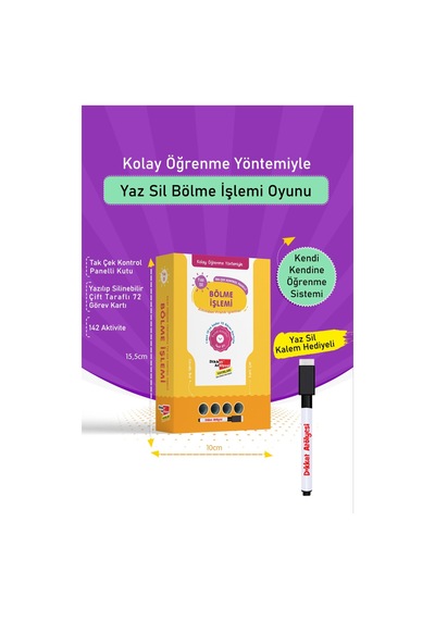 Kolay Öğrenme Yöntemiyle Yaz Sil Bölme İşlemi - Dikkat Atölyesi Yayınları