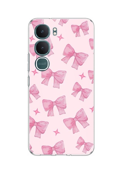 Vivo Y31 5g Uyumlu Pembe Fiyonklar Baskılı Silikon Kılıf