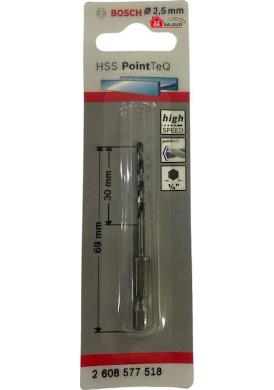 Pointteq Altıgen Şaftlı Hss Matkap Ucu 2,5 Mm