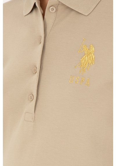 U.S. Polo Assn. Kadın Açık Haki Basic Polo Yaka Tişört 50280071-VR183