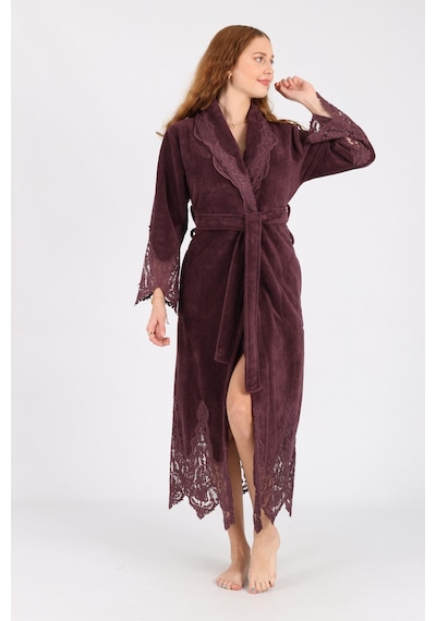 Dantelli Bambu Cotton Triga Bornoz MÜRDÜM
