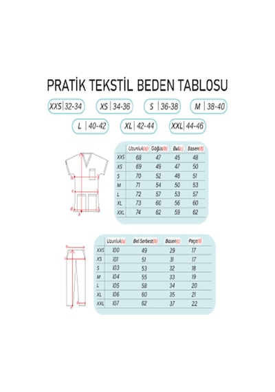Pratik Medikal Likralı Scrubs Yarasa Kol Takım PM-LSYKNC