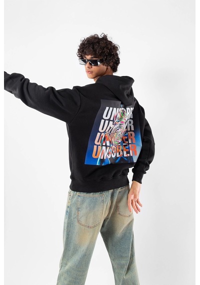 Tarzsokak Unsober Baskılı Oversize Unisex Siyah
