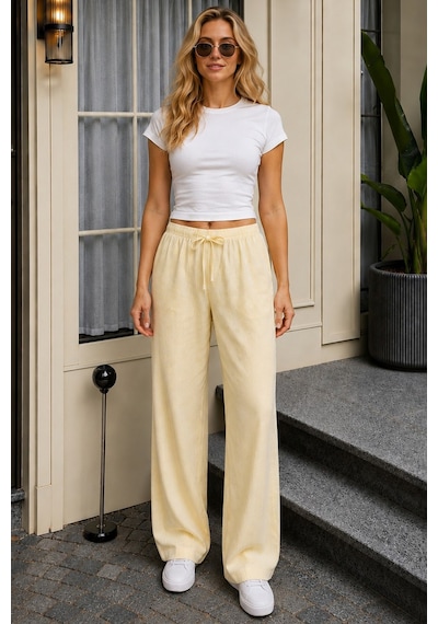Siyah İnci Üst Pamuklu Fitilli Kaşkorse T-shirt İnce Soft Örme Pijama Takımı 8047 Sarı Çizgili Siyah İnci Üst Pamuklu Fitilli Kaşkorse T-shirt İnce Soft Örme Pijama Takımı 8047 Sarı Çizgili