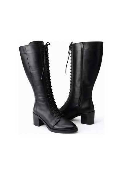 Twoegoist Kadın Hakiki Deri Bağcıklı Fermuarlı 7 Cm Topuklu Diz Altı Çizme Xl Geniş Baldır Siyah Twoegoist Kadın Hakiki Deri Bağcıklı Fermuarlı 7 Cm Topuklu Diz Altı Çizme Xl Geniş Baldır Siyah