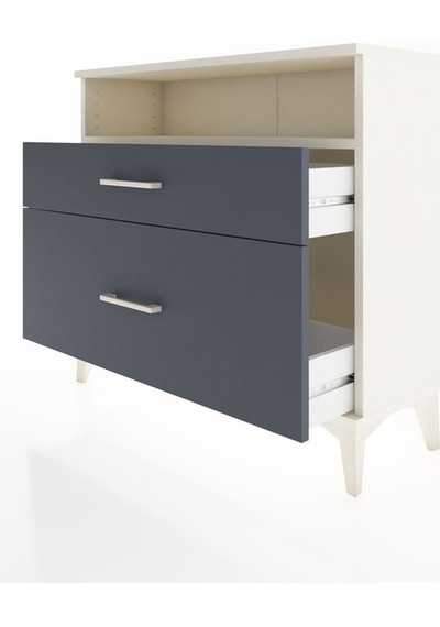Arges Şifonyer Tek Raflı 2 Çekmeceli 88x30x80 Aytaşı-antrasit Aytası