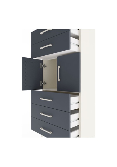 Arges Dolap Tek Raflı 5 Çekmeceli 2 Kapaklı 60x30x134 Aytaşı-antrasit Aytası
