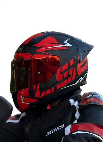 Ls2 Rapıd 2 Cromo Kask Mat Siyah Kırmızı