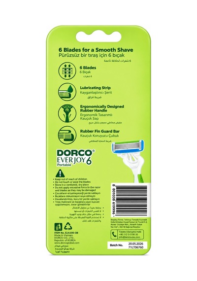 Dorco Everjoy 6 Bıçaklı Kullan At Kadın Tıraş Bıçağı 3lü