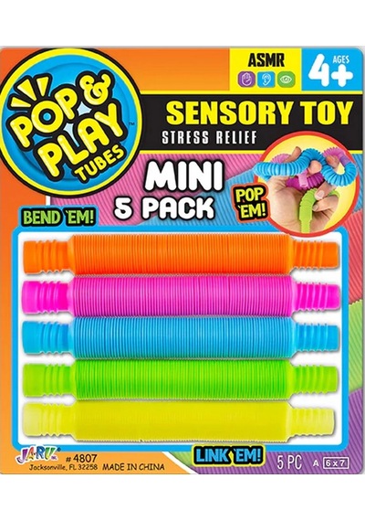 Pop Play Tubes Duyusal Stres Oyuncağı Mini 5'li Yeşil