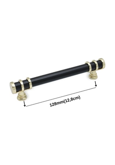 Yüzüklü Ring Siyah Altın Gold 128mm Metal Dolap Çekmece Kulp 5 Adet Siyah-altın Siyah-altın