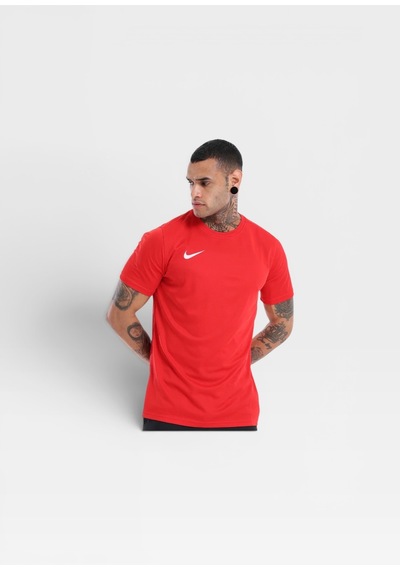 Nike Dri-fıt Park Vıı Bv6708-010 Erkek Futbol Forması Siyah Antrenman Tişörtü kırmızı